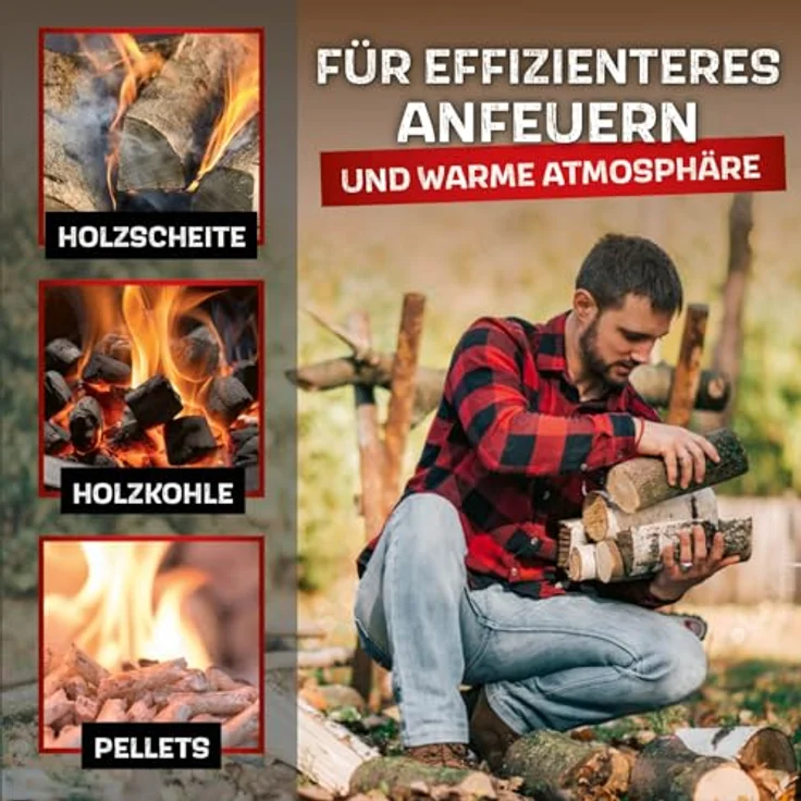 LANDMANN rauchfreier Feuerkorb, klein | 360° Luftzirkulation, pulverbeschichteter Stahl, inkl. Schürhaken [52,5 x 51,5 x 57 cm - 14,8 kg] – Bild 5
