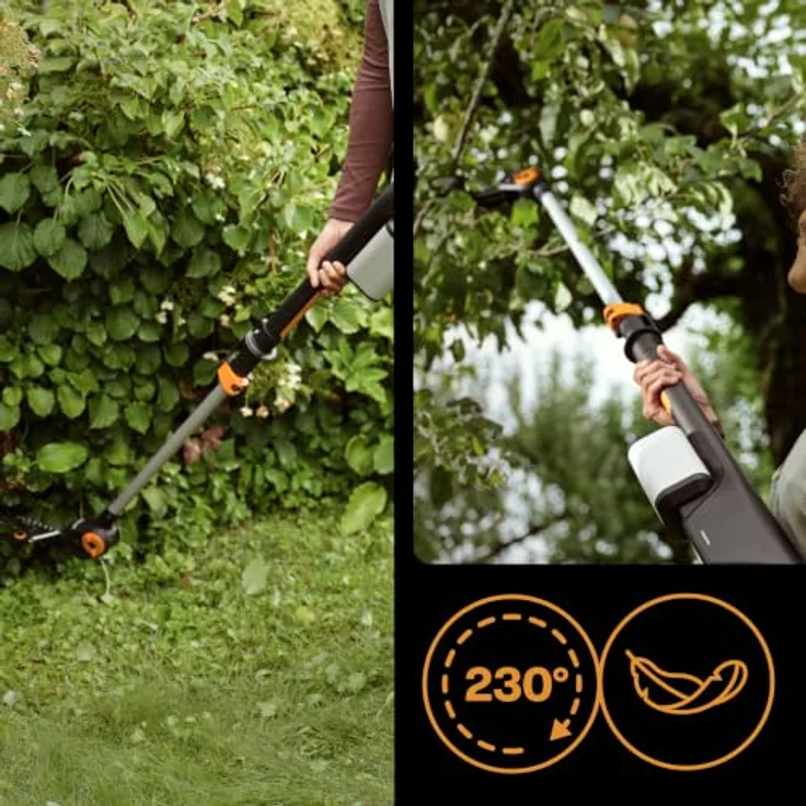 Fiskars Akku-Teleskop-Astschere Bypass, Sologerät für Äste bis 32 mm Durchmesser, ohne Akku und Ladegerät – Bild 6