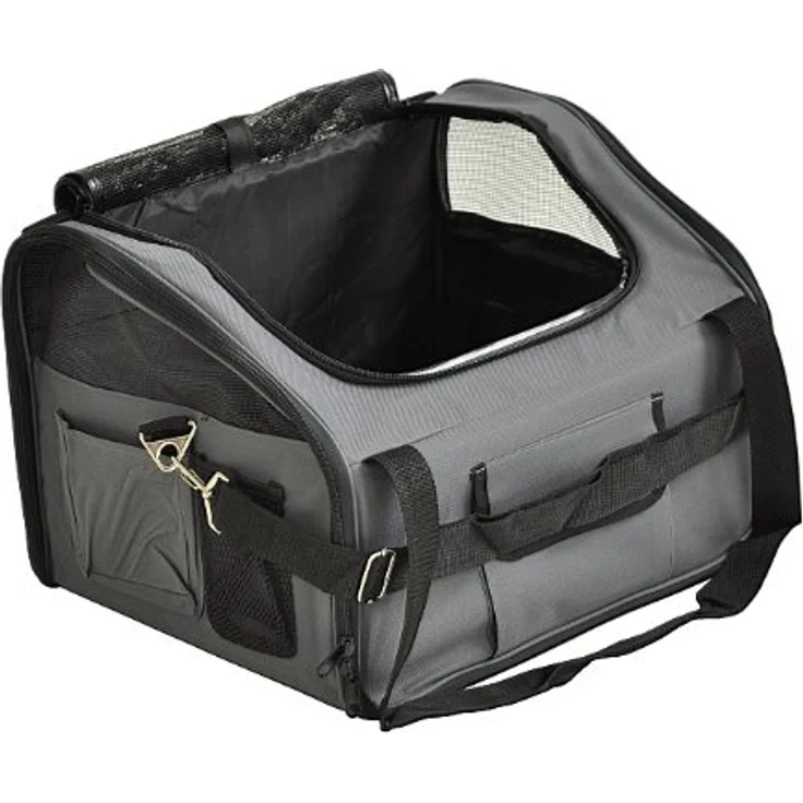 nanook Transporttasche Transportbox für kleine Hunde, Katzen und Nager, Tragetasche Haustier-Rucksack, faltbar, atmungsaktiv, Platz sparend, blau – Bild 3