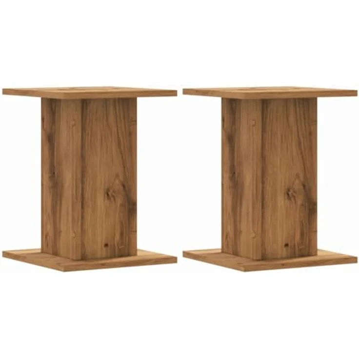 vidaXL Blumenständer Pflanzenständer 2 Stk. Artisan-Eiche 30x30x40 cm Holzwerkstoff (1 St) - Robuster Pflanzenständer aus langlebigem Holzwerkstoff, mit großer und stabiler Oberfläche, hohle Konstruktion für erhöhte Stabilität in Artisan-Eiche-Farbe – Bild 2