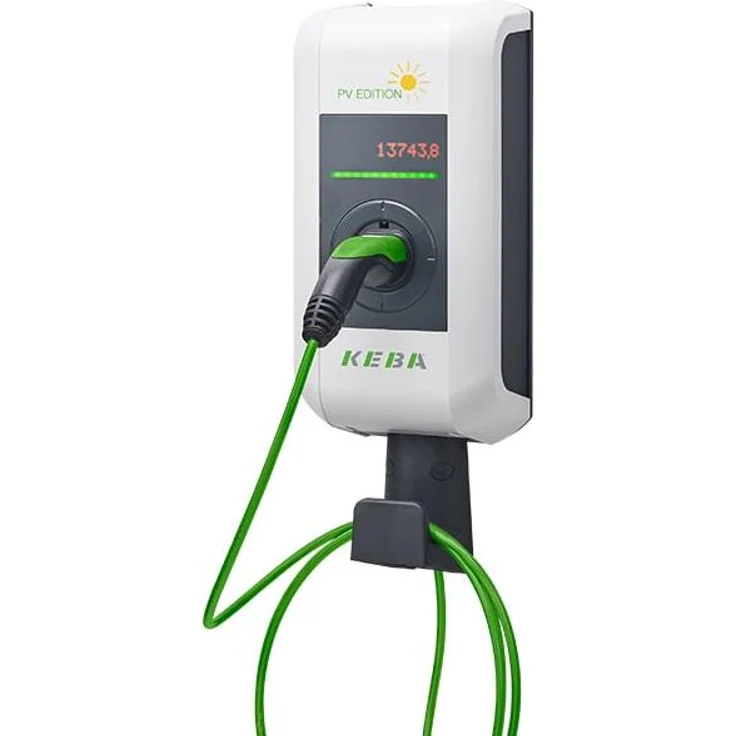 Keba Elektroauto Ladestation KeContact P30 PV Edition, CO2-neutrale Wallbox mit integriertem Stromzähler, 11 kW, Typ 2