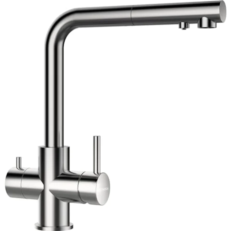 Schock Küchenarmatur Vitus Hochdruck, moderne L-Form mit ausziehbarem Auslauf und separatem Trinkwasserauslauf – Bild 1