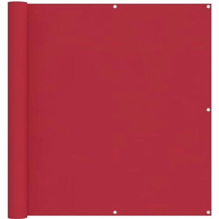vidaXL Balkonsichtschutz Rot 110 x 300 cm, UV-beständiger und wasserfester Oxford-Stoff, moderner gestreifter Schirm für Außenbereiche – Bild 1