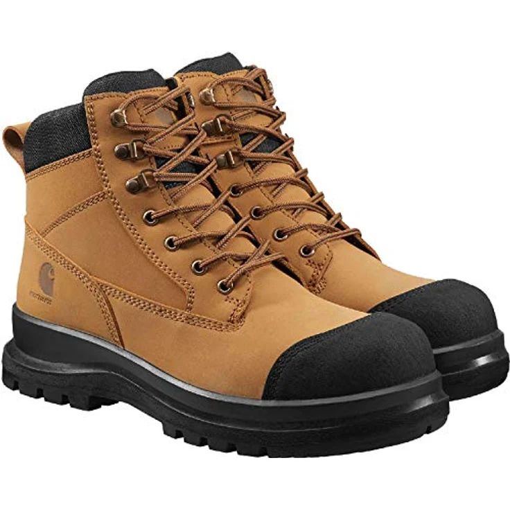 Carhartt Detroit 6 S3 F702923 Sicherheitsschuh, wasserdicht mit Glasfaser-Zehenschutz, YKK-Reißverschluss, Vibram-Sohle, schwarz – Bild 1