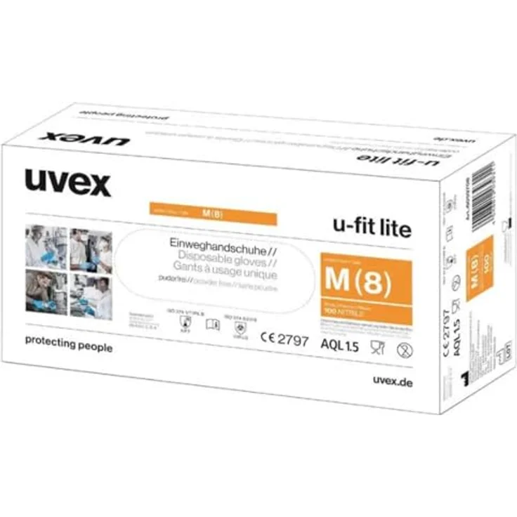 Uvex u-fit lite 6016810 100 St. Einweghandschuh XL, sehr gute Flexibilität und Tastgefühl, blau – Bild 1