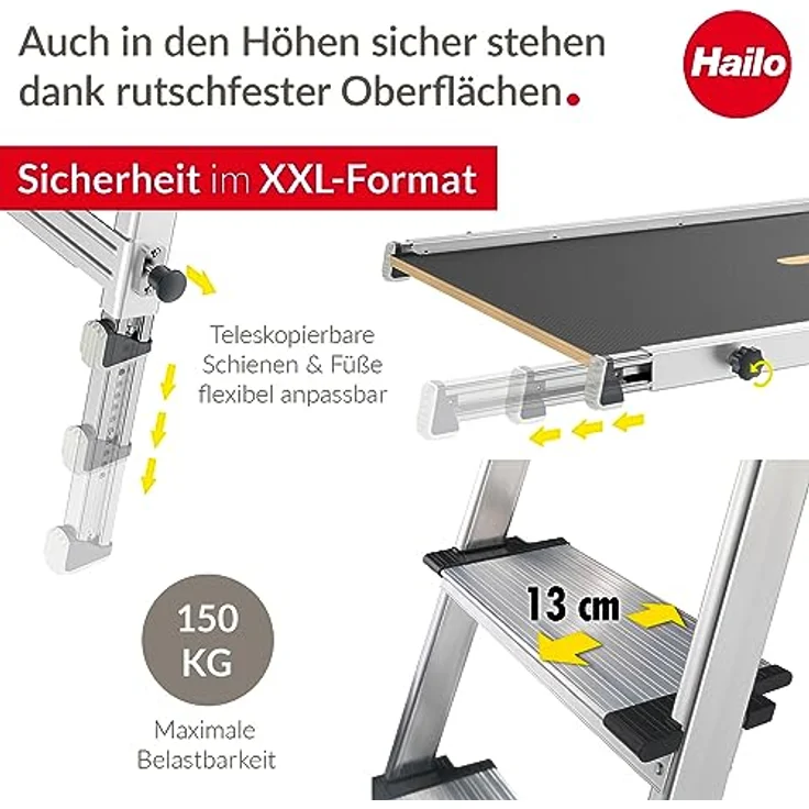 Hailo Aktions-Set Treppenpodest TP1 9940-001 L80 ComfortLine 4-stufig 8040-407 – Bild 5