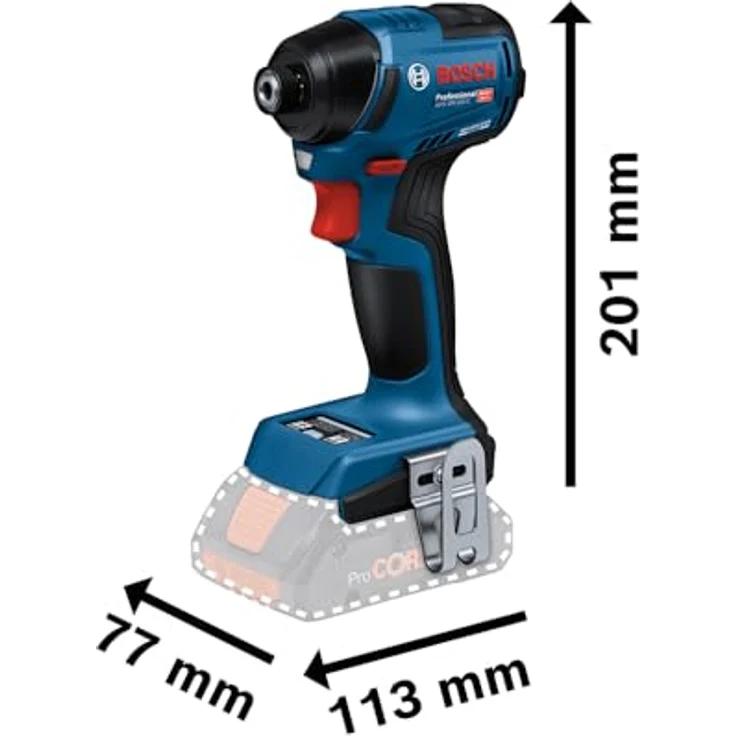 Bosch Professional 18V System Akku Drehschlagschrauber GDR 18V-220 C, bürstenloser Motor, 220 Nm Durchzugskraft, inkl 2x 5.0Ah Akku, Ladegerät GAL 18V-40, Connectivity-Modul, L-BOXX – Bild 2