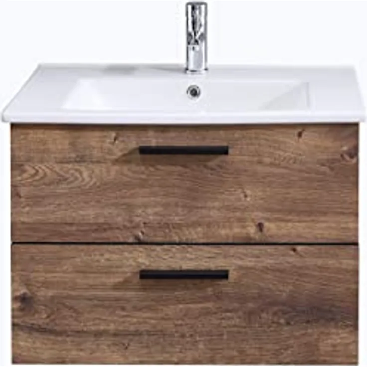 Pelipal Quickset 374 Waschtisch mit Unterschrank, Holzwerkstoff, Eiche Ribbeck quer NB, 53x75x45 cm