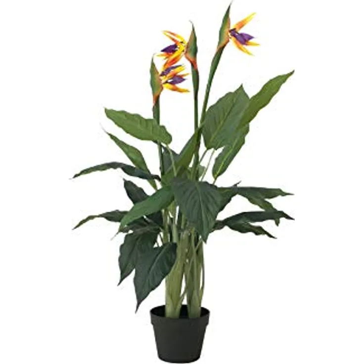 EUROPALMS Strelizie, Kunstpflanze, 90cm | Paradiesvogelblume aus hochwertigem PEVA