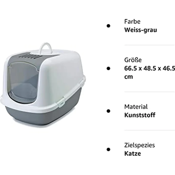 XXL Katzentoilette NESTOR JUMBO weiss-grau speziell für große Katzenrassen – Bild 4