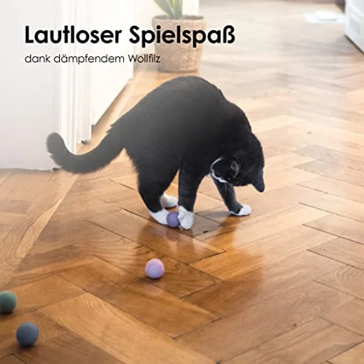 LucyBalu® Filzbälle I Katzenspielzeug I Katzenbälle aus Filz | Spielsachen aus 100% Wolle I Natürliches Spielzeug | Spielbälle für Katzen Fair aus Nepal | 6 Stück | Bunt - Preisvergleich – Bild 3