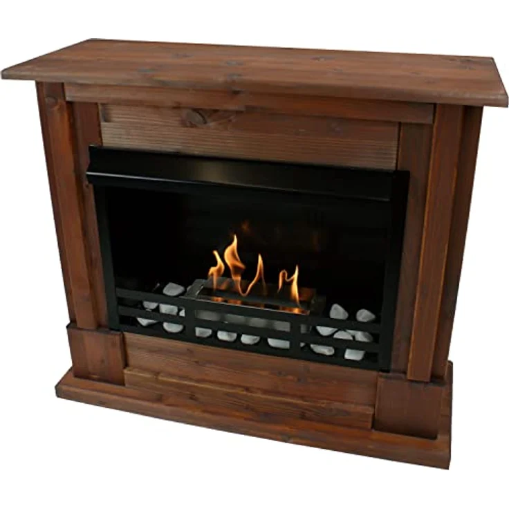 Kaminbau Mierzwa Gel und Ethanol Kamin Modell Emily Deluxe inkl. Edelstahl Brenner Nussbaum, Made in Germany – Bild 1