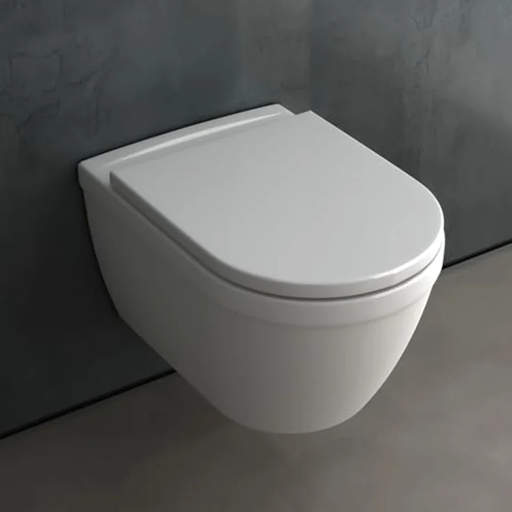 Alpenberger Toilette Spülrandlos | Kloschüssel mit Nano | WC Sitz mit Absenkautomatik | Hänge WC Badezimmer Set | Moderne Gäste WC Toiletten | Tiefspüler Passend Geberit (Almeira 8200 SU) – Bild 4
