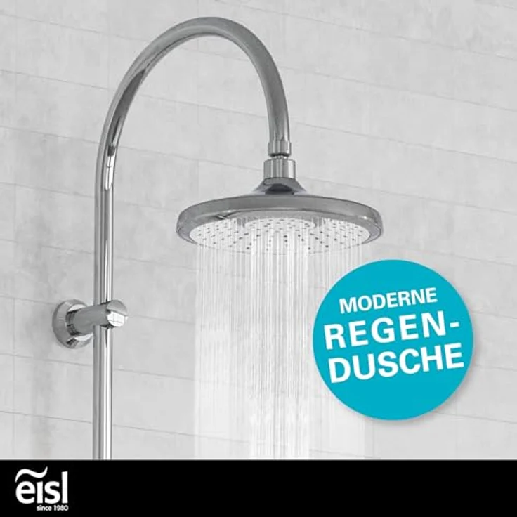 EISL Duschset SOMMERREGEN, Duschgarnitur mit Regendusche (Ø 220 mm) und Handbrause 3 Strahlarten, ideal zum Nachrüsten - Regendusche Set mit komplettem Montageset Chrom DX1005CS-A – Bild 2