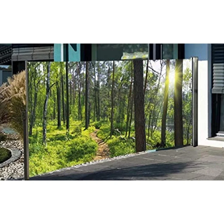 Westerholt Seitenmarkise mit Fotodruck Wald - Auszug Links - Bildmotiv rechts – Bild 1