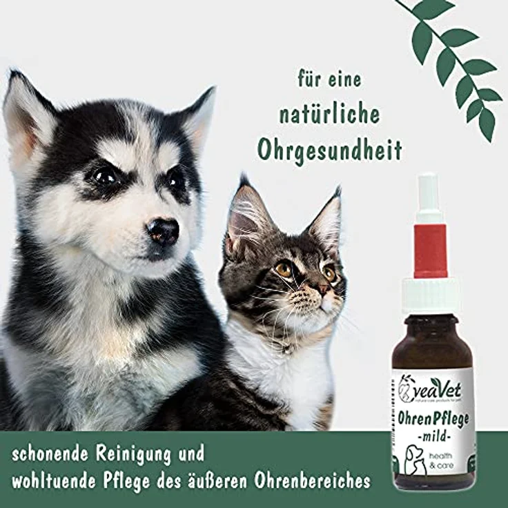 VeaVet Ohrenpflege mild 20ml - natürliche Pflege für Hunde und Katzen – Bild 2