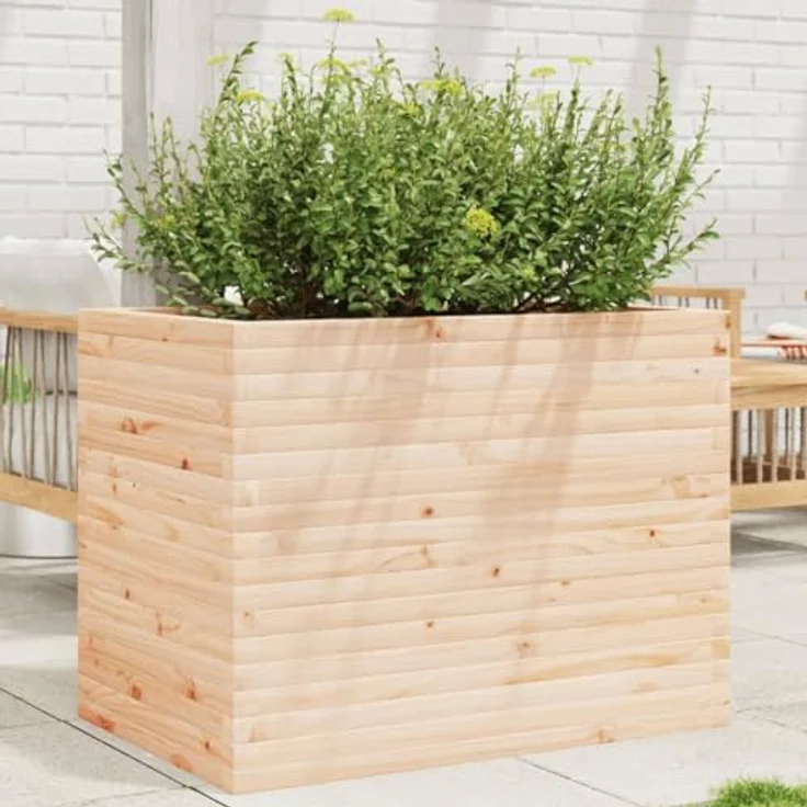 vidaXL Pflanzkübel aus Massivholz Kiefer, für Garten Balkon Terrasse, mit großzügigem Fassungsvermögen – Bild 2