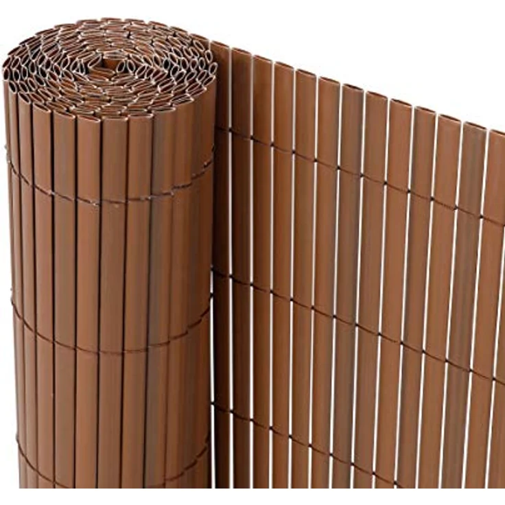 Ribelli® PVC Sichtschutzmatte, Sichtschutzzaun für Garten und Balkon, braun, 120 x 700 cm, wetterbeständig und leicht montierbar – Bild 1