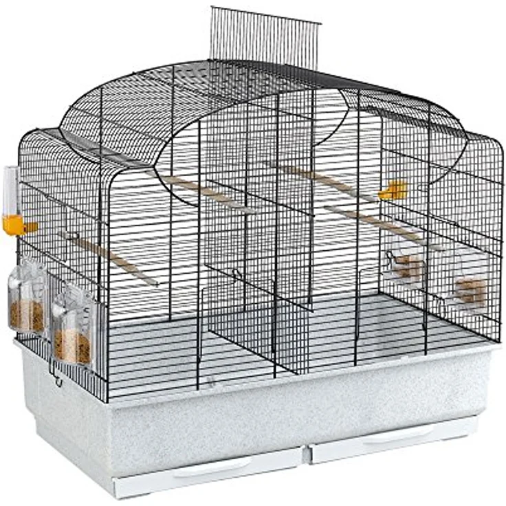 Ferplast Vogelkäfig Wellensittich Käfig Exotenkäfig, inkl. Vogelspielzeug, Vogel-Futternapf, Vogel-Sitzstangen, , Geeignet Brutperiode mit Trennwand, 71 x 38 x h 60,5 cm. – Bild 1