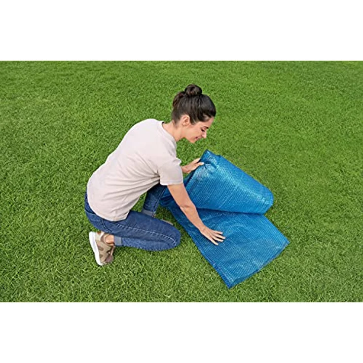 Flowclear™ PE-Solarabdeckplane, blau 394 x 210 cm, oval – Bild 6