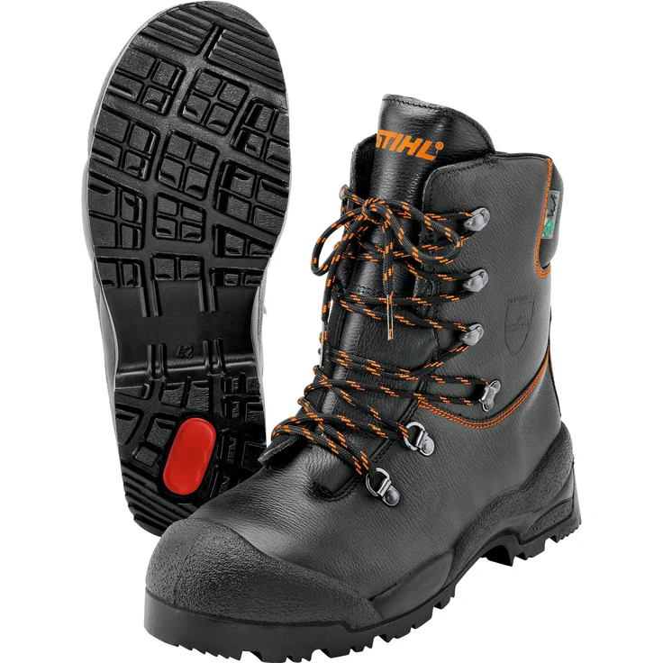 STIHL Schnittschutzstiefel "Function", Gr. 43, 1 (20 m/s), robustes Rindsvollleder, rutschfeste Laufsohle, wasserabweisend, atmungsaktiv