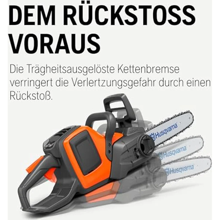 Husqvarna® Akku-Kettensäge "225i", 35 cm Schienenlänge mit Akku und Ladegerät, saveE™ Sparmodus, trägheitsausgelöste Kettenbremse – Bild 4