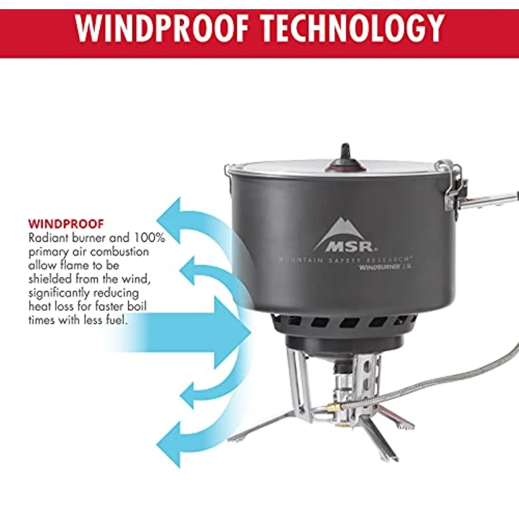 MSR WindBurner Group Stove, winddichter Gaskocher mit 2,5 l keramikbeschichtetem Antihafttopf für bis zu 4 Personen – Bild 4