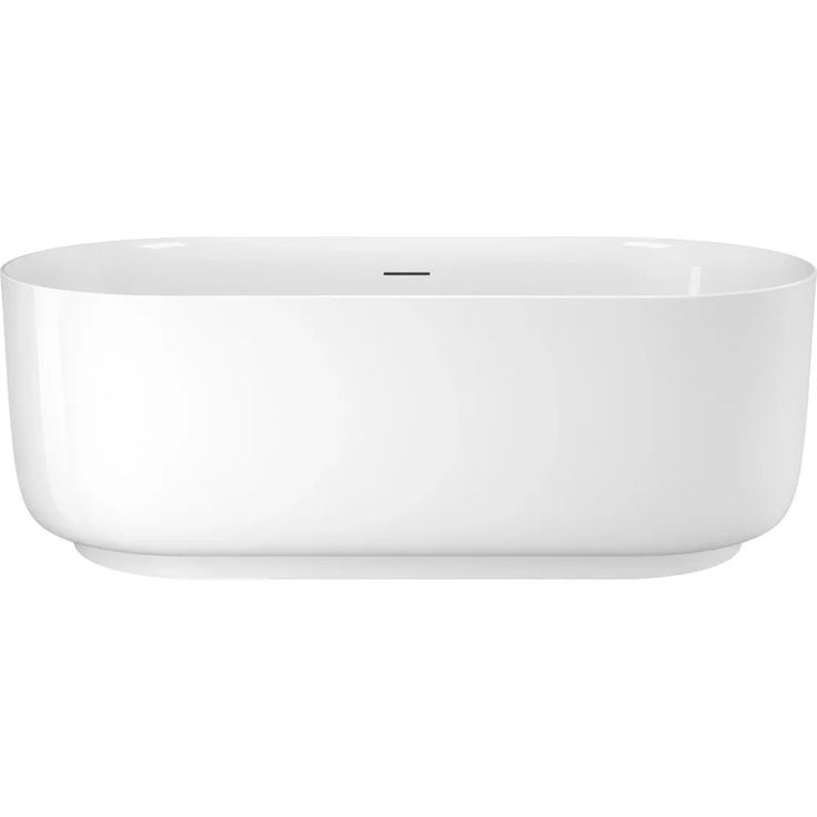 Stano Freistehende Badewanne Madeira, Weiß Glänzend, 150cm x 80cm, Hochwertiges Résicryl mit Glasfaserverstärkung, Minimalistisches Design
