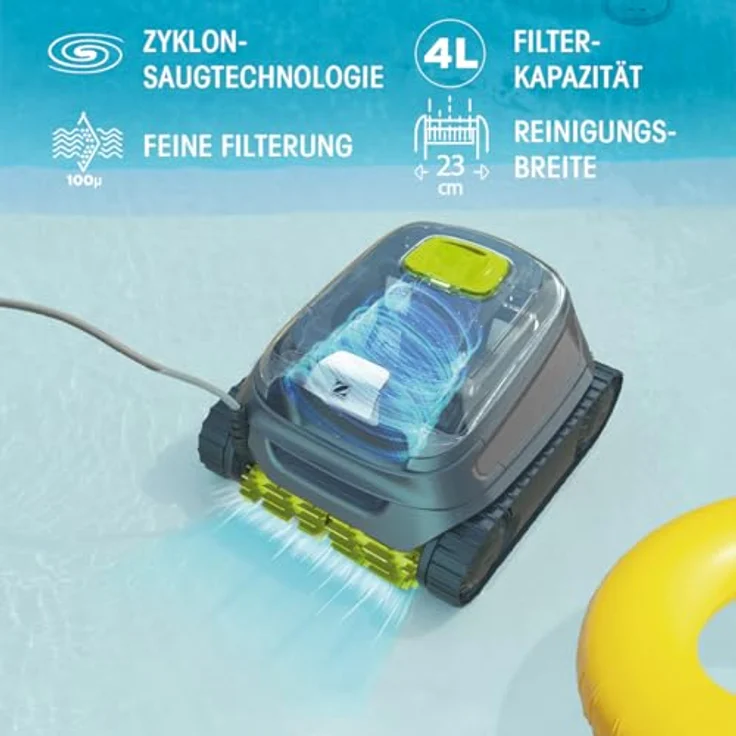 Zodiac CNX 2020, Poolroboter für Boden/Wand mit 15 m Kabel, automatische Reinigung, grau/grün – Bild 5