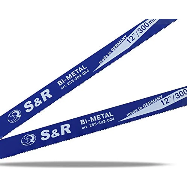 S&R HSS Bi-Metall Sägeblätter Set, 4-teilig für Bügelsäge, 300 mm x 24 tpi, flexibel und robust, MADE IN GERMANY – Bild 3