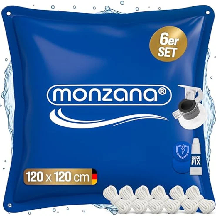 Monzana Poolkissen bis -20°C Winter XL Luftkissen XXL inkl. Seil PVC Doppelnaht Sicherheitsventil Ösen Pool Abdeckung Überwinterung – Bild 2