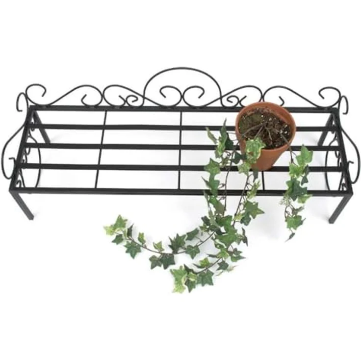 Blumenregal Metall Schwarz 75 cm Blumenständer Mi Blumenbank Blumentreppe Pflanzentreppe Blumenhocker Pflanzenständer - Dandibo – Bild 8