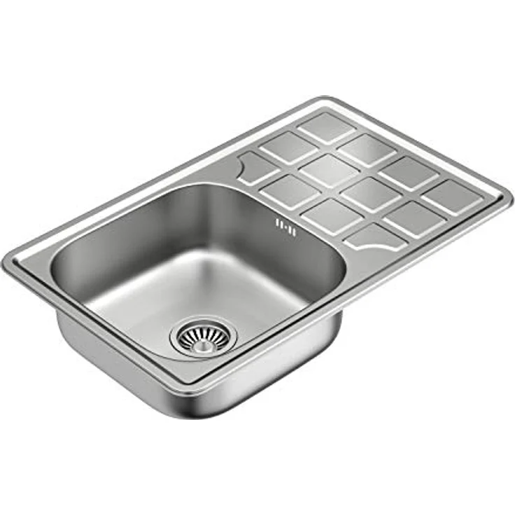 QUADRON LOUIS 111, 1-Becken Spüle aus Edelstahl mit Siphon, Größe 78 x 48 x 16 cm, hitzebeständig und pflegeleicht – Bild 2