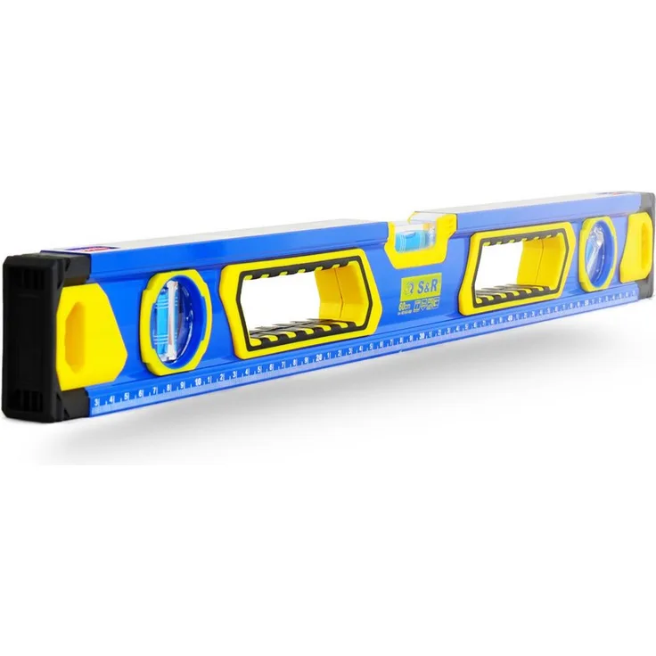 S&R Wasserwaage Aluminium magnetisch mit cm Skala, Genauigkeitsklasse 1, stoßfesten Libellen, 60 cm - Preisvergleich