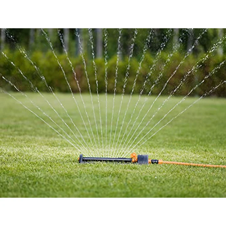 Fiskars Wassersparender Sprinkler, Rasensprenkler, Rasensprüher, Bewässerung, Kunststoff, Schwarz, Orange, 1023662 – Bild 12