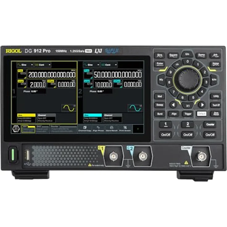Rigol DG912 Pro Funktions-/Arbiträrwellenformgenerator, tragbar, 150MHz, 1,25Gsa/s, 16 Bit, 2 Ausgangskanäle, unterstützt mobile Stromversorgung – Bild 1