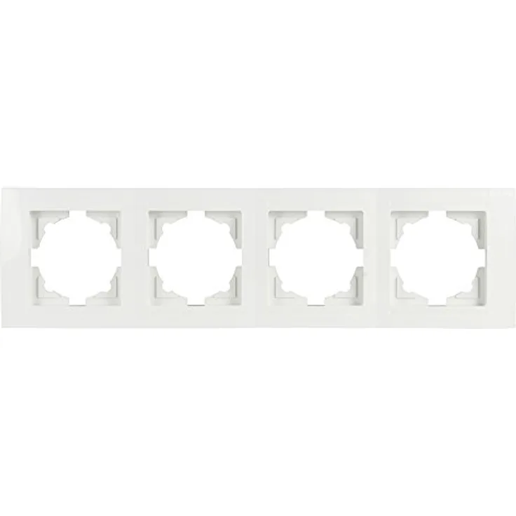 Gunsan Moderna 4-fach Rahmen für 4 Steckdosen Schalter Dimmer, weiss