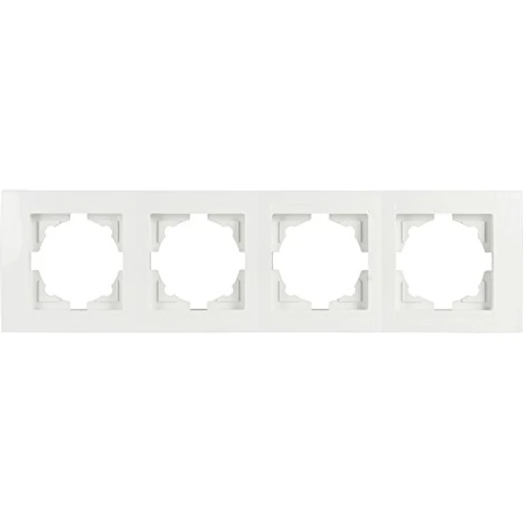 Gunsan Moderna 4-fach Rahmen für 4 Steckdosen Schalter Dimmer, weiss