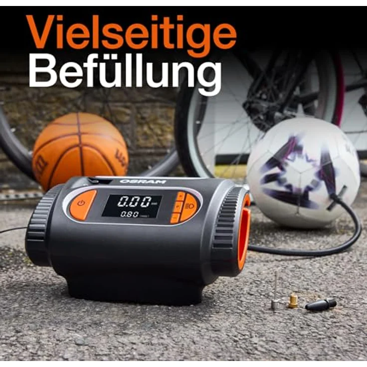Osram OTI2120 Kompressor TYREinflate 2120, schneller Reifenfüller mit digitalem Display und Auto-Stopp-Funktion, 3 m Kabel, flexibel 60 cm Schlauch – Bild 9