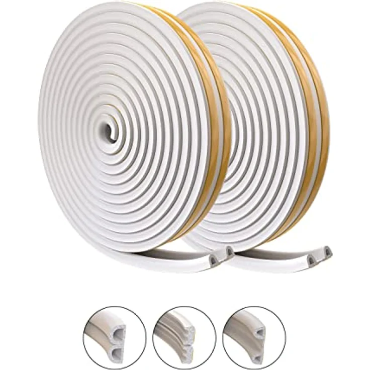 Nematek Insektenschutz-Fensterrahmen Nematek® Dichtungsband für Tür- und Fensterspalten, selbstklebend, weiß/braun, 2 x 3m, bis zu 40% Heizkosteneinsparung – Bild 2