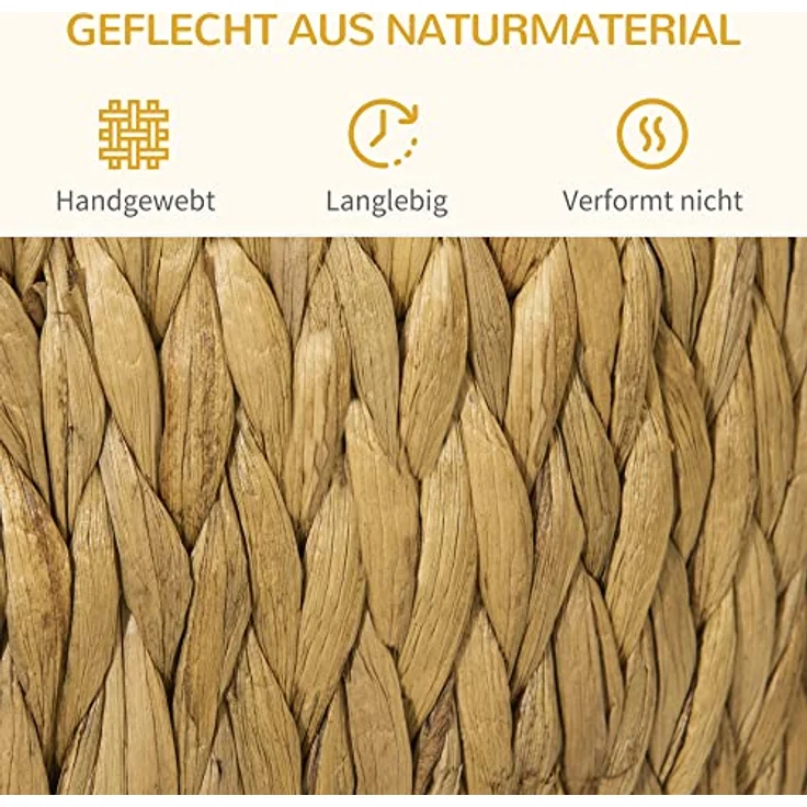 PawHut Tierhaus Katzenhöhle mit waschbarem Kissen, hellbraun/naturholz/grau, für drinnen und draußen, bis 80 kg belastbar – Bild 4