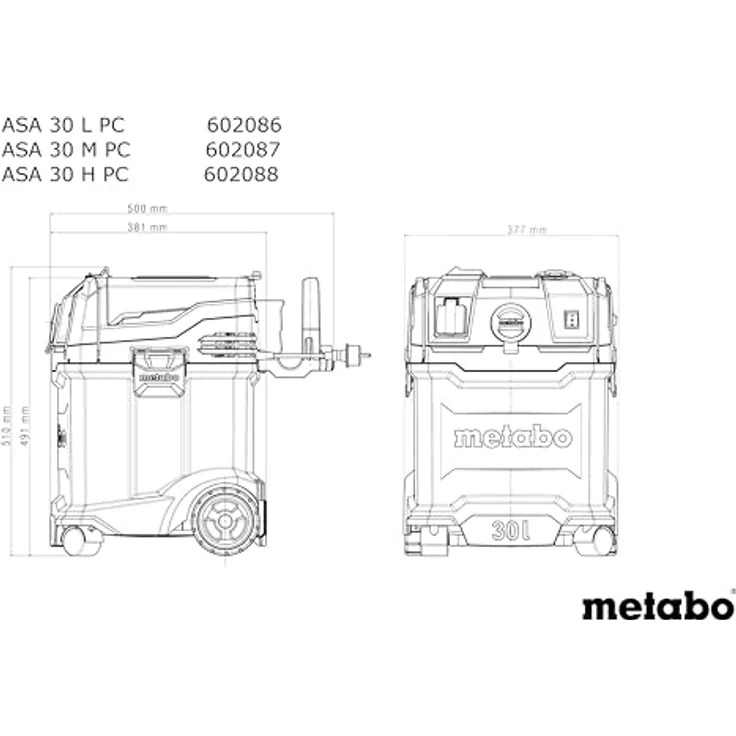 metabo Nass-Trocken-Sauger mit integrierter Filterabreinigung und gewerblicher Zulassung, 30 Liter Behälter - blau - Preisvergleich – Bild 2