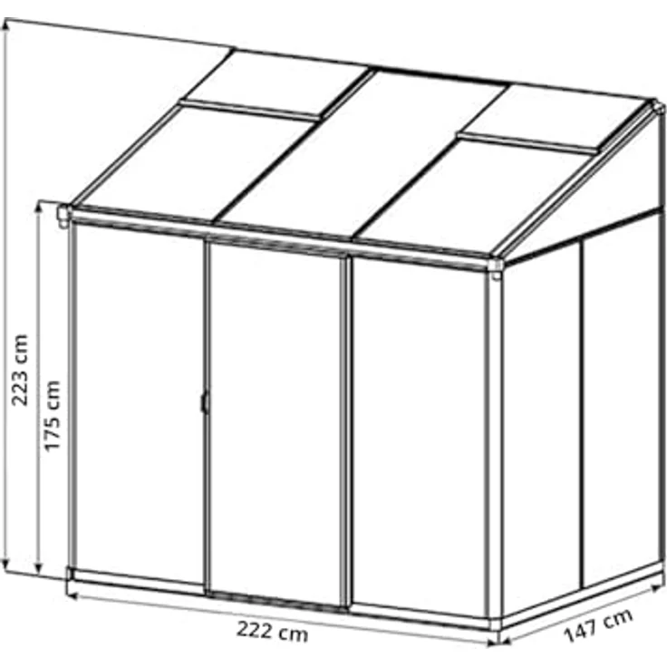 GFP Anlehngewächshaus Eden 23 aus Alu - 222x147 cm - 10 mm Polycarbonat Doppelstegplatten Transparent – Bild 3