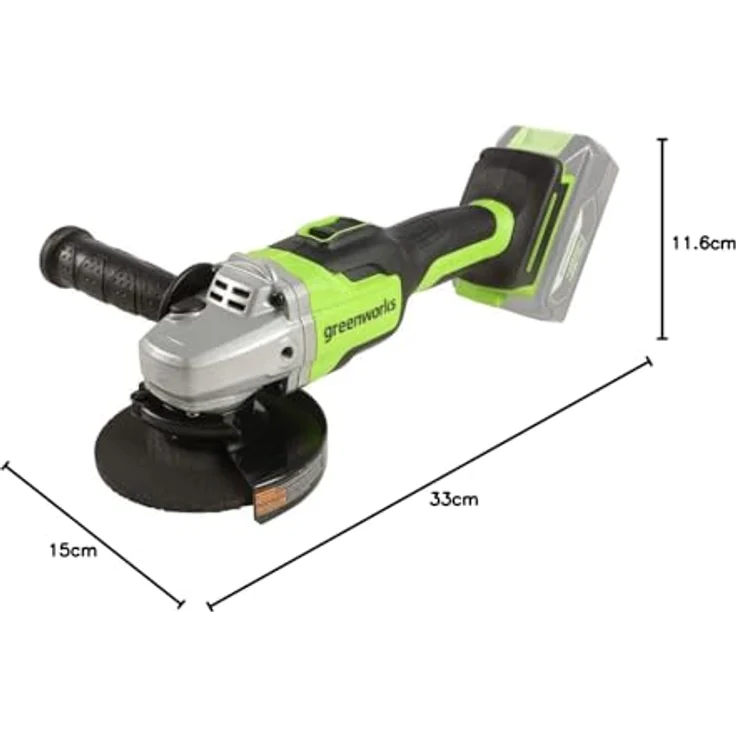 Greenworks Akku-Winkelschleifer GD24SAG Li-Ion 24 V 10.500 Umdrehungen Minute 125mm Scheibendurchmes – Bild 9