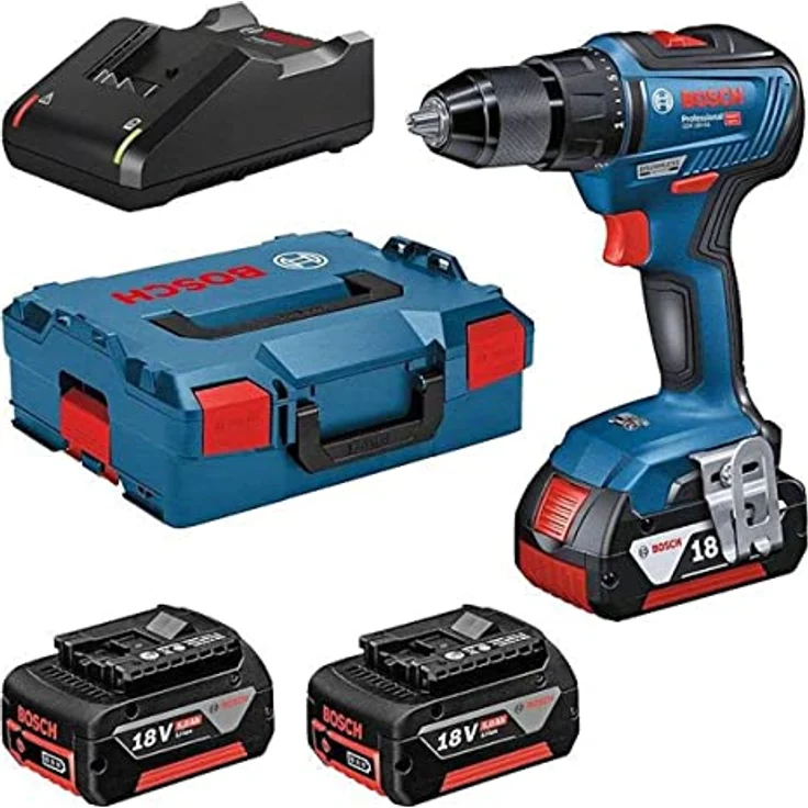 Bosch Professional Akku Bohrschrauber GSR18V-55 (3 x 5,0Ah + GAL18V-40 + L-Boxx) , 18V 5Ah 1,5-13mm 1kg 28-55Nm, 0615990L8D – Bild 2