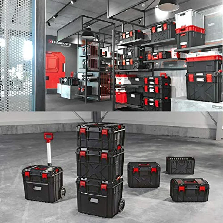 Prosperplast Werkzeugkoffer Kistenberg X BLOCK LOG 20 KXB604020F, robuster Werkzeugbehälter mit Staub- und Feuchtigkeitsbeständigkeit, integrierten Organizers und Tragfähigkeit bis 120 kg – Bild 2