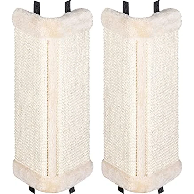 Navaris Wand Kratzbrett für Katzen - 2X Kratzmatte Kratzwand für Ecke - 43x22x2cm Kratzecke Kratzbaum - Eckenschutz Kratzschutz aus Sisal – Bild 5
