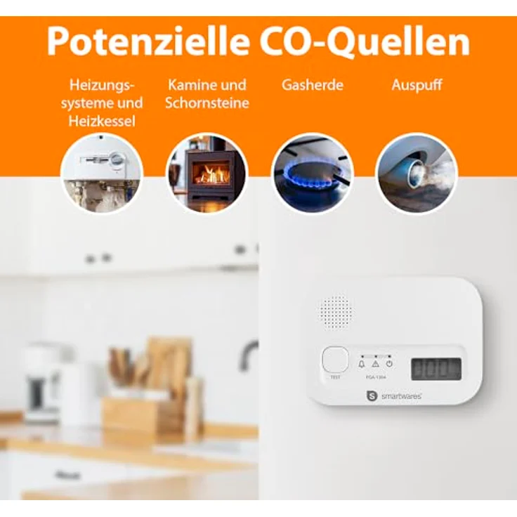 Smartwares FGA-13041 Gasmelder batteriebetrieben detektiert Kohlenmonoxid – Bild 6
