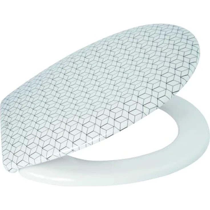 MSV WC-Sitz Mosaik Duroplast Soft-Close, Beige, 45,5 cm x 37 cm, Easy Clean-System, geräuschloses Schließen – Bild 3