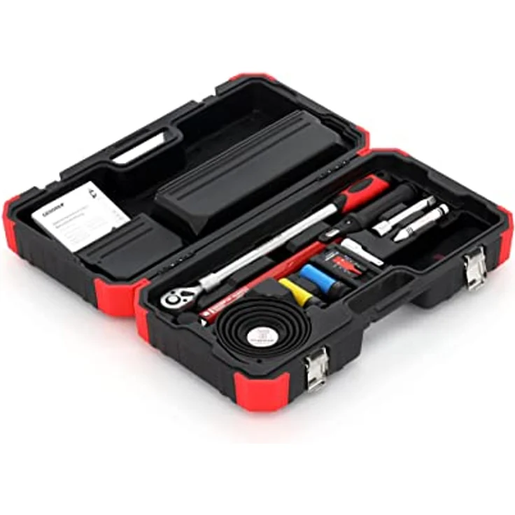 Gedore Red Werkzeugkoffer R68903011, 11-teiliges Rad-Montageset mit 2K-Teleskopknarre, Drehmomentschlüssel (40-200 Nm) und flexiblem Zubehör – Bild 1